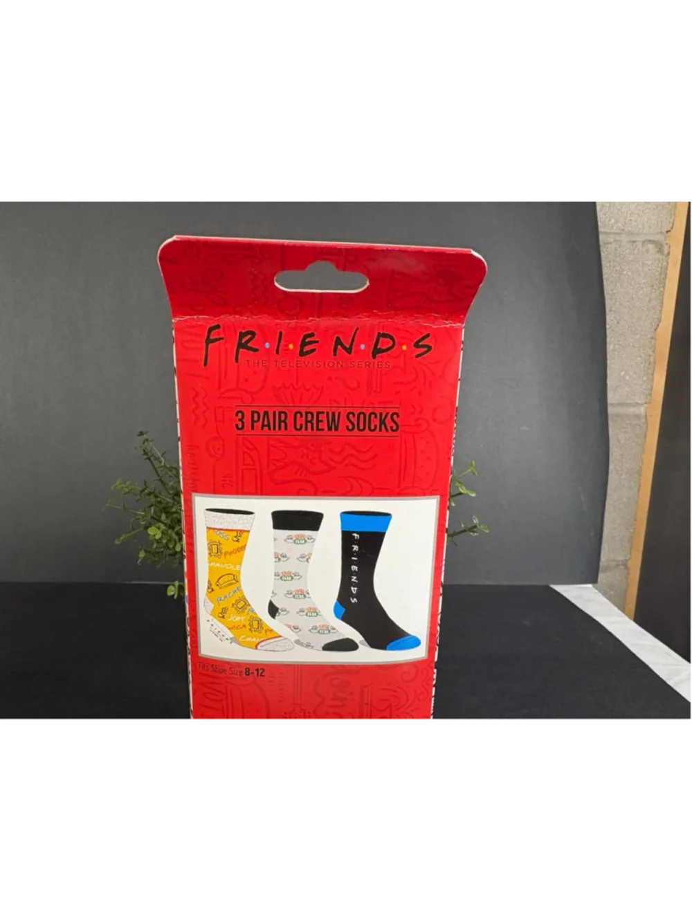 Friends The TV Show Three Pairs Crew Socks Men’s Shor Sizes 8-12 Bioworld